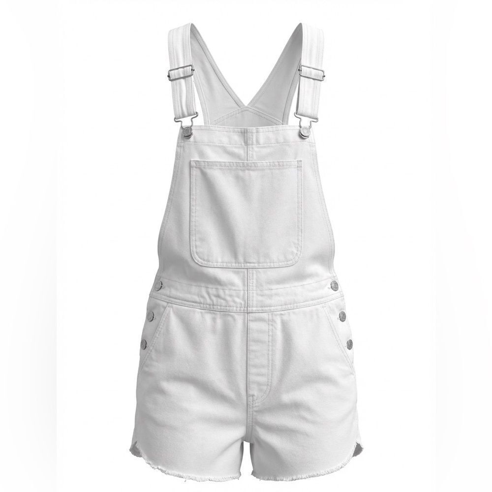 MADEWELL WOMENS WHITE OVERALL SHORTS SIZE XS